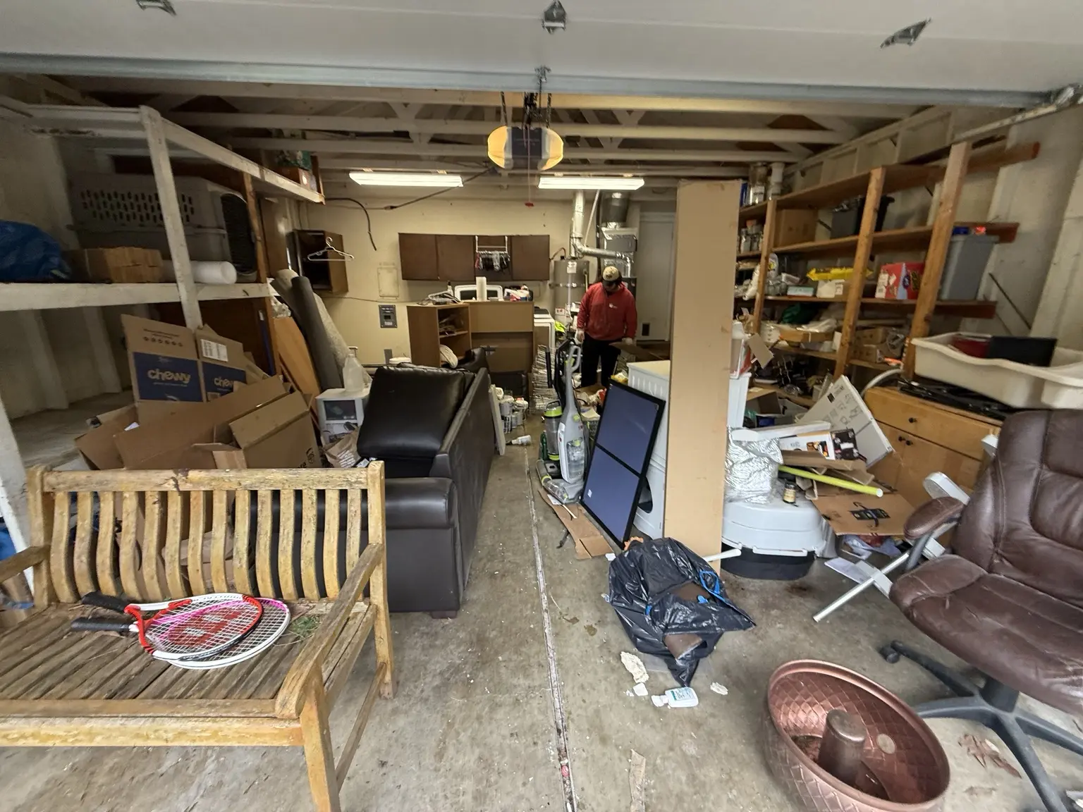 Garage before a JunkPDX cleanout