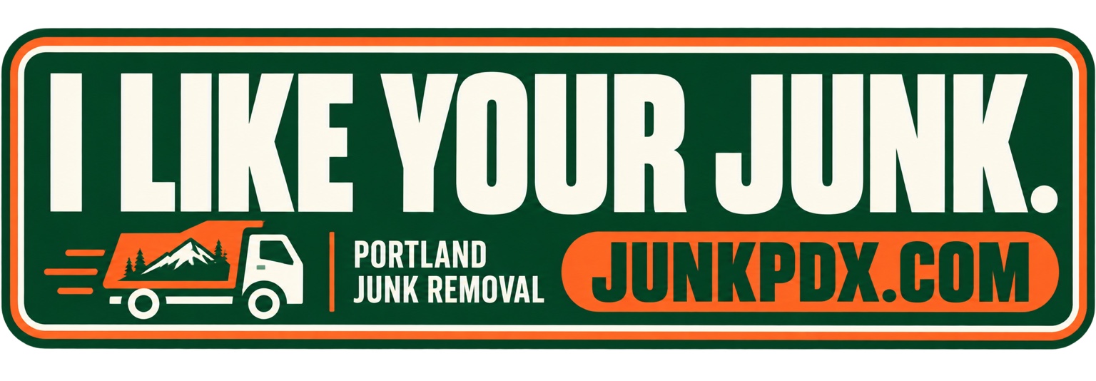 I LIKE YOUR JUNK. Portland junk removal bumper sticker by JunkPDX